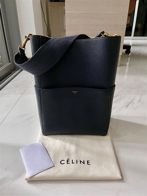 celine seau sangle bag in soft grained calfskin|Small Seau Sangle bag in soft grained calfskin .